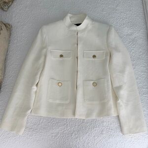 Zara Cream Women's Blazer with Gold Buttons